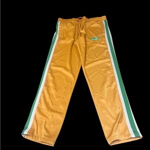 Sergio Tacchini Mustard Joggers with Green & White Side Stripes size large